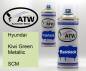 Preview: Hyundai, Kiwi Green Metallic, SCM: 400ml Sprühdose + 400ml Klarlack - Set, von ATW Autoteile West.